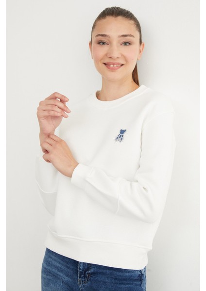 3 Iplik Taş Işlemeli Ayıcık Nakışlı Sweatshirt fiyatları