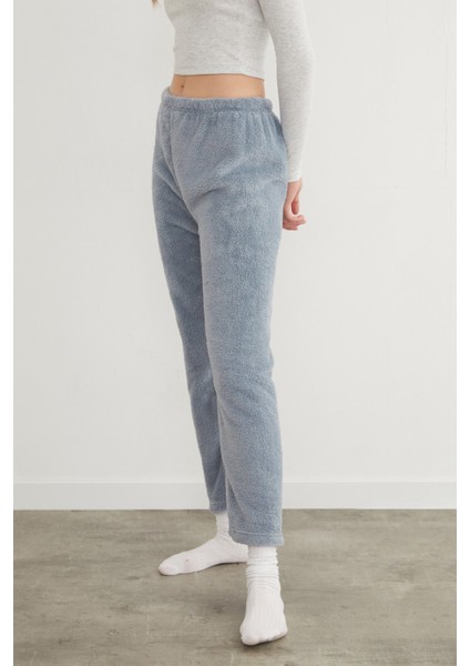 Beli Lastikli Pelüş Pijama Altı