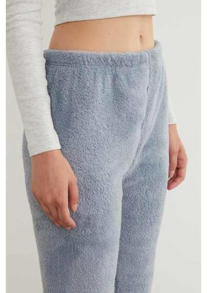 Beli Lastikli Pelüş Pijama Altı