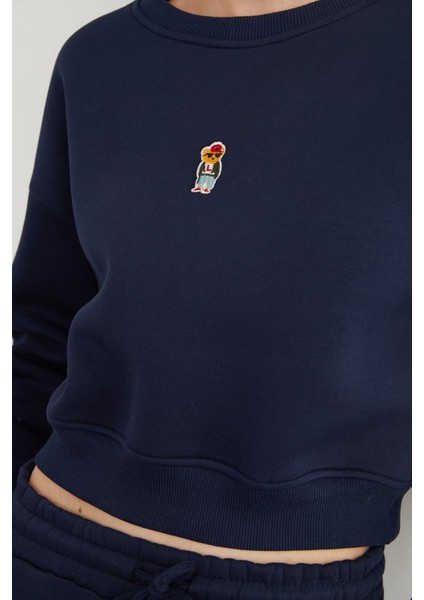 3 Iplik Ayıcık Nakışlı Bisiklet Yaka Sweatshirt indirimleri