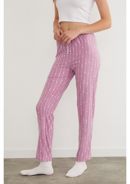 Çizgili Süet Pijama Altı indirimleri