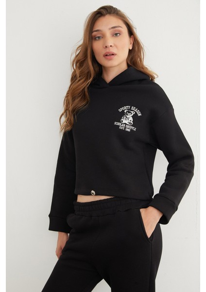 3 Iplik Ayıcık Nakışlı Kapüşonlu Jogger Takım fiyatları