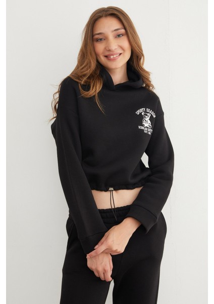 3 Iplik Ayıcık Nakışlı Kapüşonlu Jogger Takım indirimleri