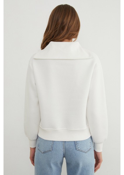 3 Iplik Ayıcık Nakışlı Yarım Fermuarlı Sweatshirt indirimleri