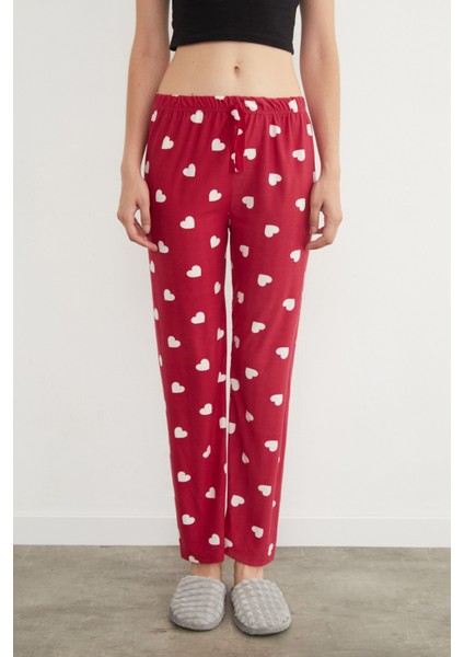 Kalp Desenli Süet Pijama Altı fiyatları