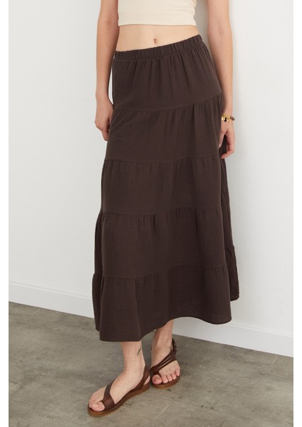 Beli Lastikli Keten Görünümlü Etek fiyatları