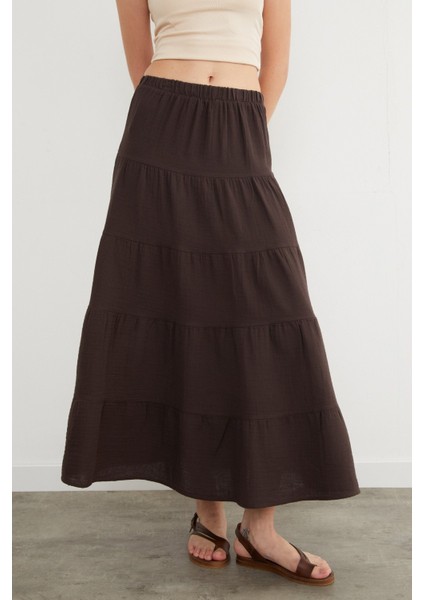 Beli Lastikli Keten Görünümlü Etek indirimleri