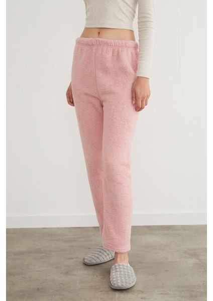 Beli Lastikli Pelüş Pijama Altı