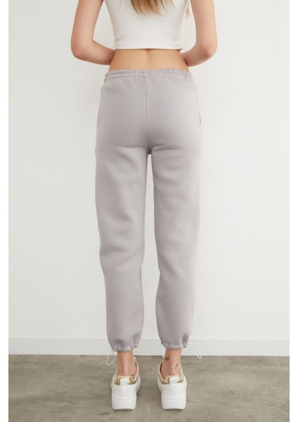 3 Iplik Beli Lastikli Paçası Stoperli Jogger Eşofman Altı