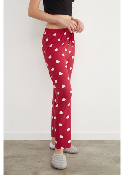 Kalp Desenli Süet Pijama Altı fırsatları