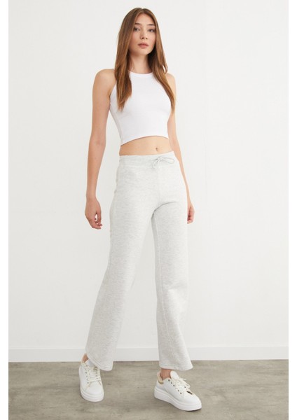 3 Iplik Beli Bağlamalı Palazzo Eşofman Altı