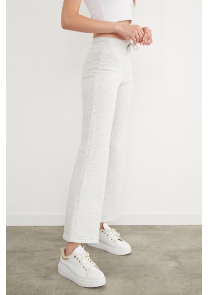 3 Iplik Beli Bağlamalı Palazzo Eşofman Altı