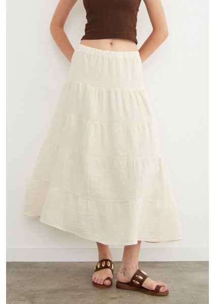 Beli Lastikli Keten Görünümlü Etek fiyatları