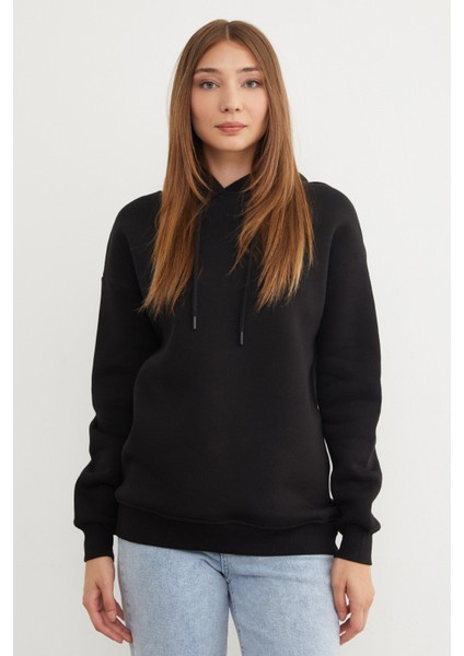 3 Iplik Basic Oversize Kapüşonlu Sweatshirt fiyatları
