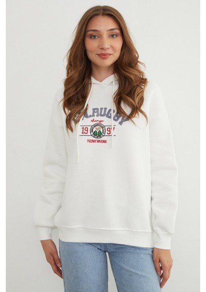 3 Iplik Rugby Nakışlı Kapüşonlu Sweatshirt fiyatları