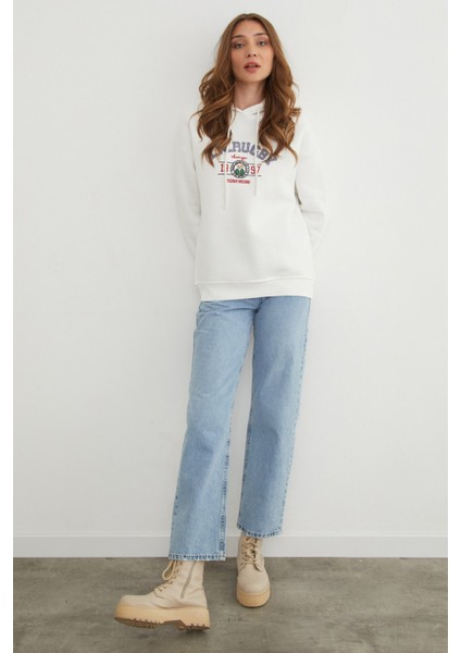 3 Iplik Rugby Nakışlı Kapüşonlu Sweatshirt fırsatları