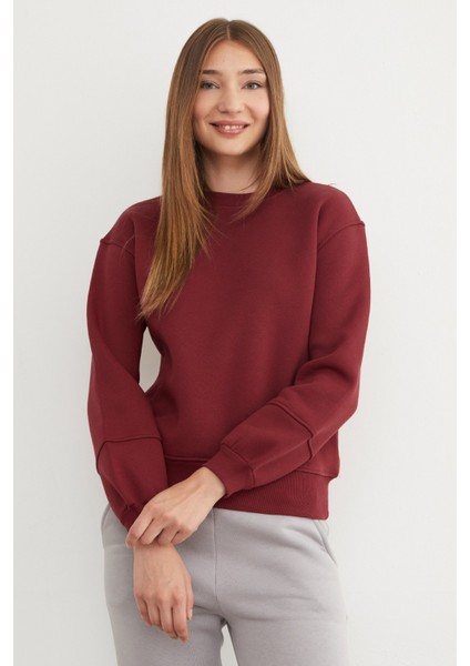 3 Iplik Basic Bisiklet Yaka Sweatshirt indirimleri