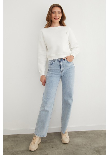 3 Iplik Metal Kelebek Aksesuarlı Sweatshirt fırsatları