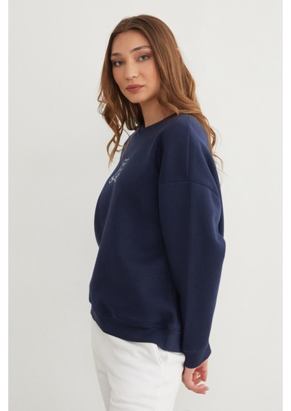 3 Iplik Ayıcık Baskılı Bisiklet Yaka Sweatshirt indirimleri