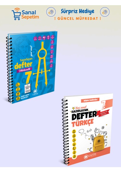 7. Sınıf Matematik + Türkçe Hazırlayan Defter Set