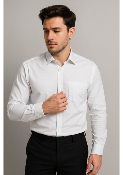 Erkek Uzun Kol Klasik Dakron Gömlek modelleri