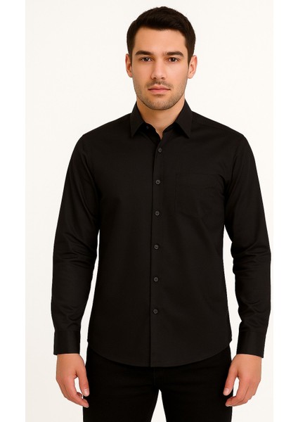 Erkek Saten Klasik Gömlek