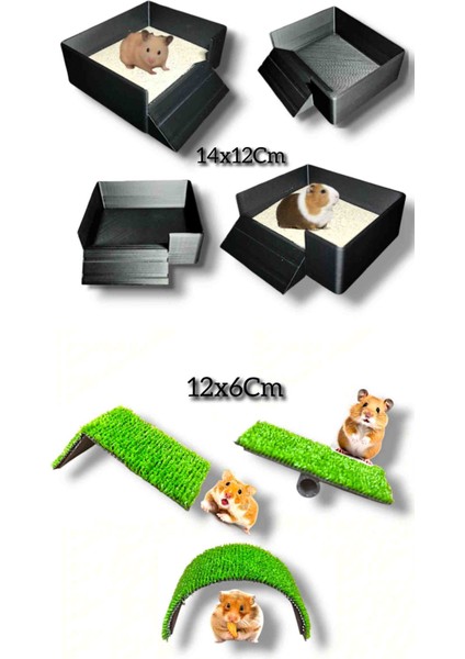 Hamster Yaşam Alanı Için Merdivenli Tuvalet Kabı 3 Lü Hareket Aksesuarları