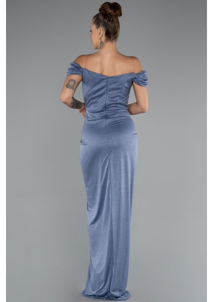 Kayık Yaka Balen Korse Uzun Simli Abiye ABU3473 fiyatları