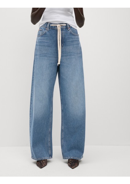 Saf Pamuklu Wide Leg Jean Pantolon modelleri