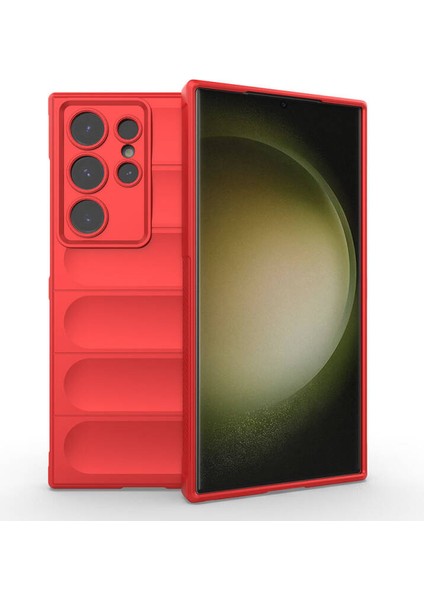 Samsung Galaxy S24 Ultra Kılıf Içi Kadife Dolgulu Dalga Tutma Haznelli Premium Tpu Silikon Kapak Ryc/etnik