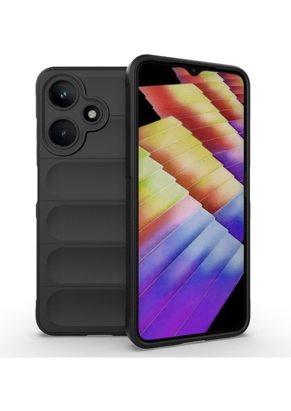 Infinix Hot 30I Kılıf Içi Kadife Dolgulu Dalga Tutma Haznelli Premium Tpu Silikon Kapak Ryc/etnik