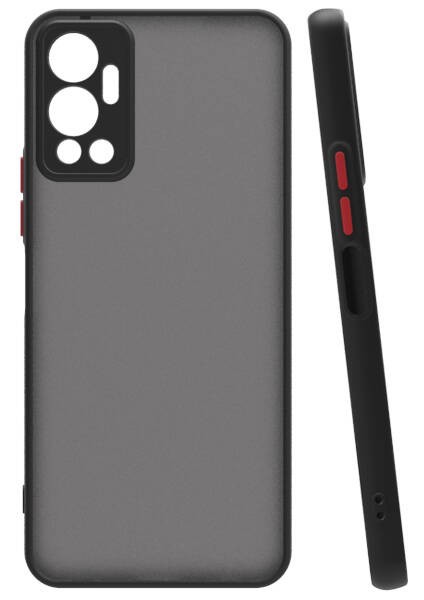 Infinix Hot 12 Kılıf Arkası Buğulu Kenarları Renkli Sert Premium Silikon Kapak Rcv/hux