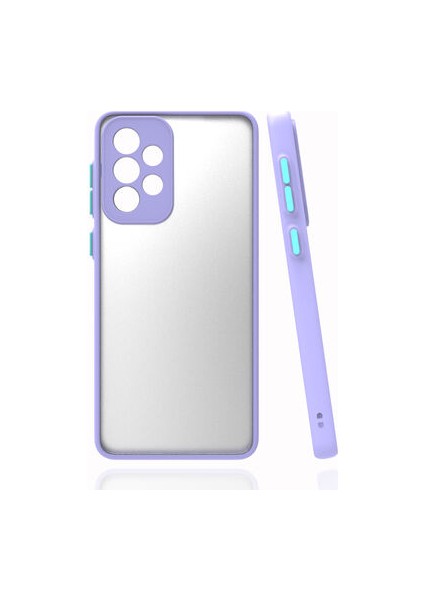 Samsung Galaxy A52 Kılıf Arkası Buğulu Kenarları Renkli Sert Premium Silikon Kapak Rcv/hux