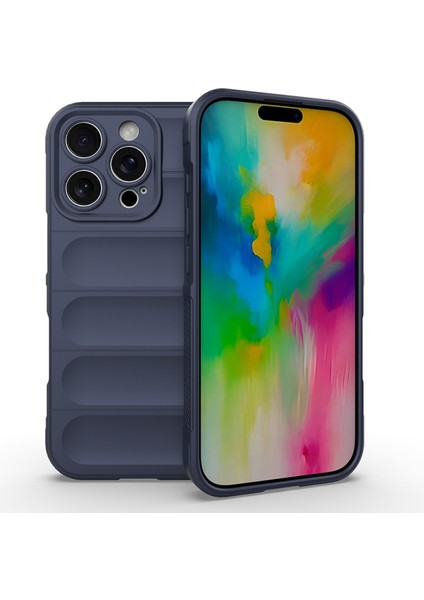 Apple iPhone 16 Pro Max Kılıf Içi Kadife Dolgulu Dalga Tutma Haznelli Premium Tpu Silikon Kapak Ryc/etnik