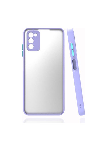 Samsung Galaxy A03S Kılıf Arkası Buğulu Kenarları Renkli Sert Premium Silikon Kapak Rcv/hux