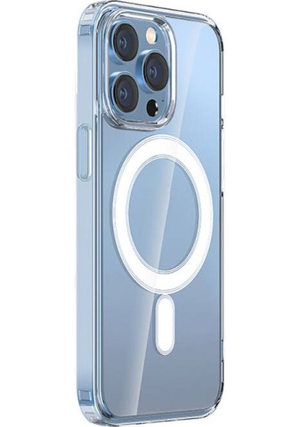 iPhone 15 Pro Magsafe Kılıf Sert Yapılı ve Şeffaf Sararmaz Premium Silikon Kapak Ryc/embos