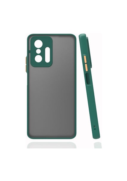 Xiaomi Mi 11T 5g Kılıf Arkası Buğulu Kenarları Renkli Sert Premium Silikon Kapak Rcv/hux