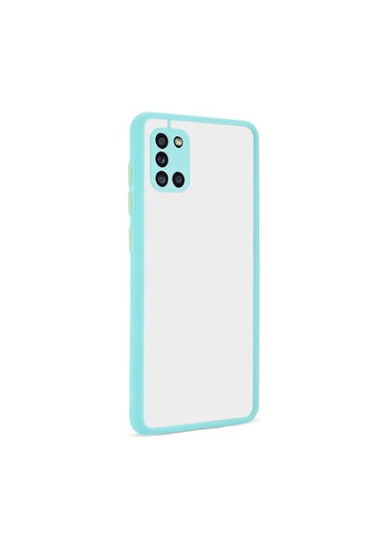 Samsung Galaxy A31 Kılıf Arkası Buğulu Kenarları Renkli Sert Premium Silikon Kapak Rcv/hux