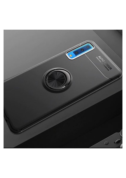 Samsung Galaxy A7 2018 Kılıf Yüzüğü Stant ve Araç Tutucu Olabilen Şık Esnek Premium Silikon Kapak Ryc/ravel