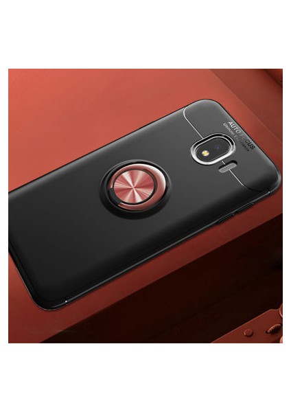 Samsung Galaxy J4 Kılıf Yüzüğü Stant ve Araç Tutucu Olabilen Şık Esnek Premium Silikon Kapak Ryc/ravel