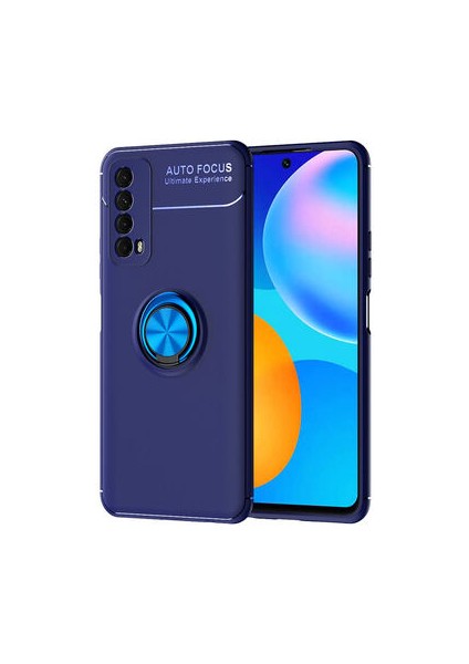 Huawei P Smart 2021 Kılıf Yüzüğü Stant ve Araç Tutucu Olabilen Şık Esnek Premium Silikon Kapak Ryc/ravel