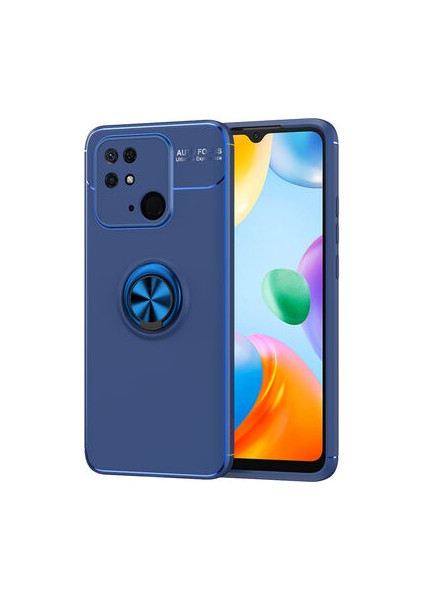 Redmi 10C Kılıf Yüzüğü Stant ve Araç Tutucu Olabilen Şık Esnek Premium Silikon Kapak Ryc/ravel