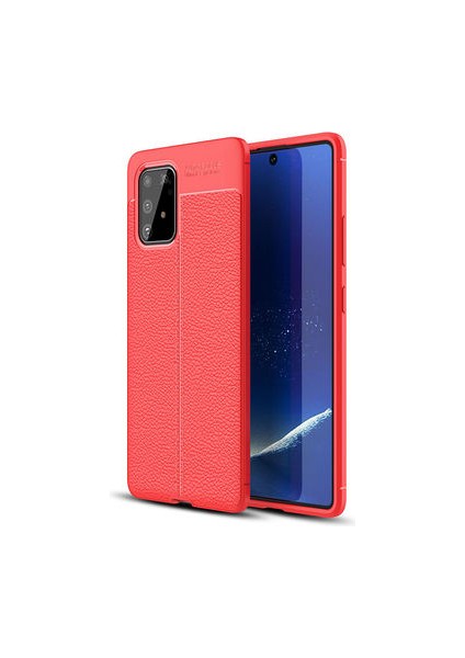 Samsung Galaxy A91 Kılıf Deri Silikon Yüzeyli Yüksek Kaliteli Silikondan Üretilmiş Premium Silikon Kapak Ryc/niss