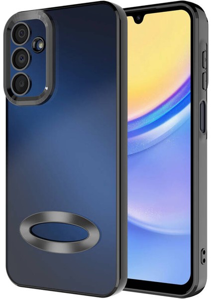 Samsung Galaxy A15 Kılıf Kenarları Lazer Renkli ve Logo Detaylı Şık Esnek Premium Silikon Kapak Ryc/omega