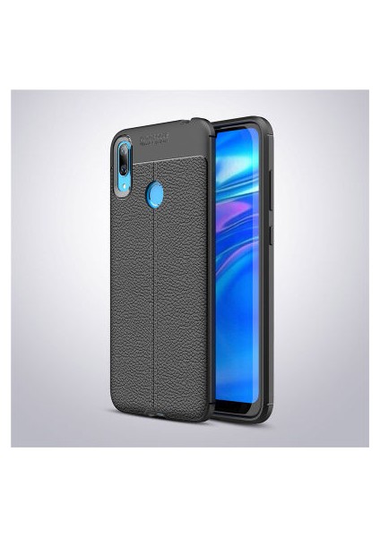 Huawei Y7 Prime 2019 Kılıf Deri Silikon Yüzeyli Yüksek Kaliteli Silikondan Üretilmiş Premium Silikon Kapak Ryc/niss