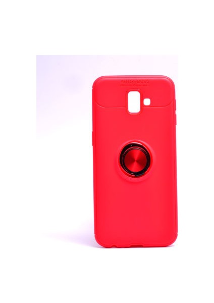 Samsung Galaxy J6 Plus Kılıf Yüzüğü Stant ve Araç Tutucu Olabilen Şık Esnek Premium Silikon Kapak Ryc/ravel