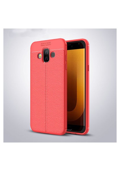 Samsung Galaxy J7 Duo Kılıf Deri Silikon Yüzeyli Yüksek Kaliteli Silikondan Üretilmiş Premium Silikon Kapak Ryc/niss