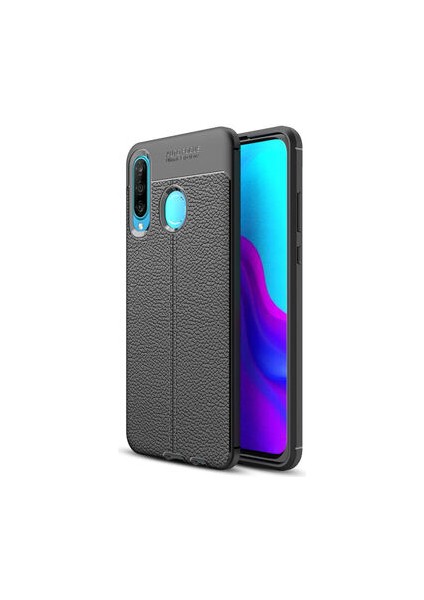 Huawei P30 Lite Kılıf Deri Silikon Yüzeyli Yüksek Kaliteli Silikondan Üretilmiş Premium Silikon Kapak Ryc/niss