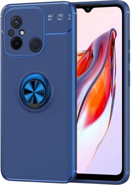Redmi 12C Kılıf Yüzüğü Stant ve Araç Tutucu Olabilen Şık Esnek Premium Silikon Kapak Ryc/ravel