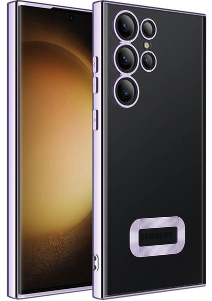 Samsung Galaxy S23 Ultra Kılıf Kenarları Lazer Renkli ve Logo Detaylı Şık Esnek Premium Silikon Kapak Ryc/omega